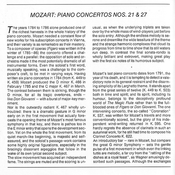 Wolfgang Amadeus Mozart, Rudolf Serkin, London Symphony Orchestra, Claudio Abbado - Klavierkonzerte - Piano Concertos Nos. 21 & 27 (CD, Comp) (Near Mint (NM or M-)) - Image 5
