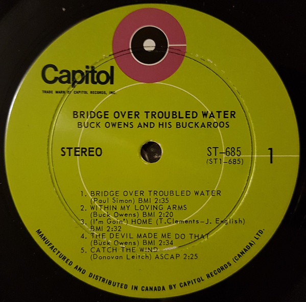 Buck Owens And His Buckaroos - Bridge Over Troubled Water (LP, Album) (Mint (M)) - Image 4