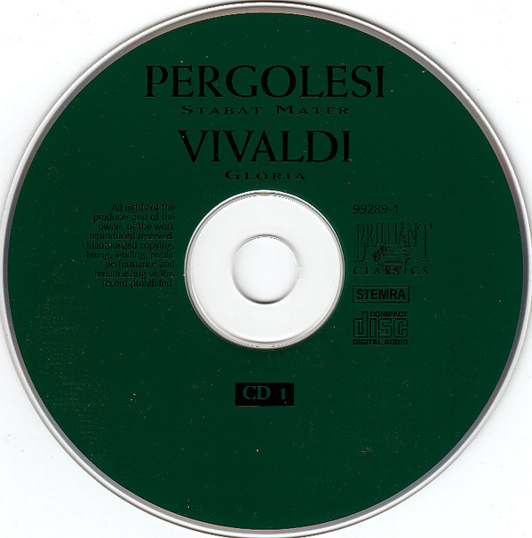 Giovanni Battista Pergolesi, Alessandro Scarlatti, Antonio Vivaldi - Pergolesi - Stabat Mater / Scarlatti - Messa Di Santa Cecilia / Vivaldi - Gloria (2xCD, Comp, RE) (Near Mint (NM or M-)) - Image 3