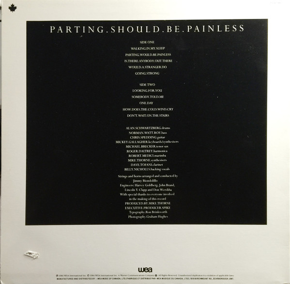 Roger Daltrey - Parting Should Be Painless (LP, Album) (Mint (M)) - Image 2
