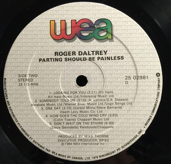Roger Daltrey - Parting Should Be Painless (LP, Album) (Mint (M)) - Image 4