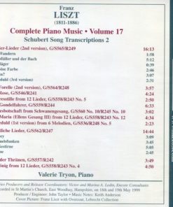 Alternative view of Franz Liszt, Valerie Tryon - Schubert Song Transcriptions 2 (CD, Album) (Near Mint (NM or M-))