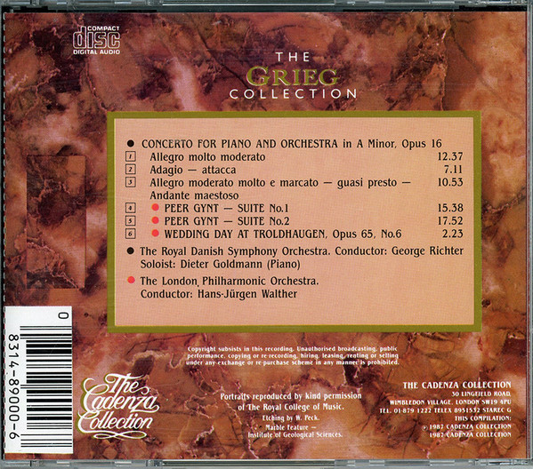 London Philharmonic Orchestra (2), Det Kongelige Kapel (2) - The Grieg Collection (CD) (Near Mint (NM or M-)) - Image 2