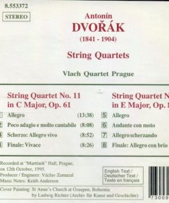 Alternative view of Antonín Dvořák, Vlach Quartet Prague - String Quartets Nos. 8, Op. 80 And 11, Op. 61 (CD, Album) (Near Mint (NM or M-))