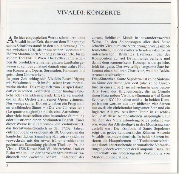 Antonio Vivaldi, Herbert von Karajan, Berliner Philharmoniker - Concerti »L'Amoroso« · »Al Santo Sepolcro« · »L'inquietudine« · »Alla Rustica« · »Madrigalesco« · »La Notte (CD, RM) (Near Mint (NM or M-)) - Image 5