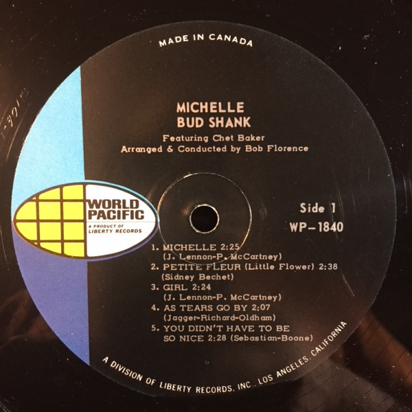 Bud Shank Featuring Chet Baker - Michelle (LP, Album, Mono) (Mint (M)) - Image 3