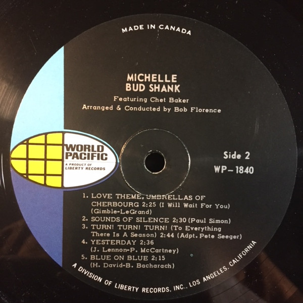 Bud Shank Featuring Chet Baker - Michelle (LP, Album, Mono) (Mint (M)) - Image 4