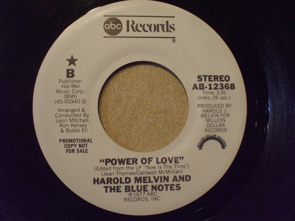 Harold Melvin And The Blue Notes - Now Is The Time / Power Of Love (7", Promo) (Near Mint (NM or M-)) - Image 2