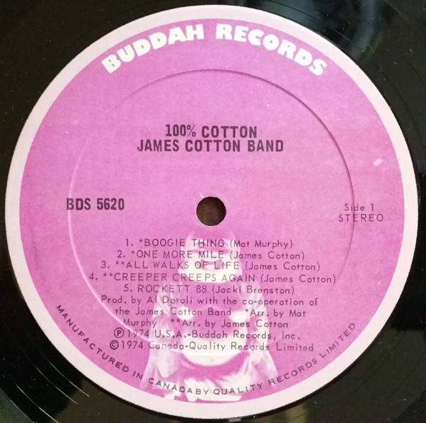 The James Cotton Band - 100% Cotton (LP, Album) (Mint (M)) - Image 3