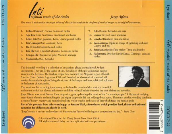 Jorge Alfano - Inti (Mystical Music Of The Andes) (CD) (Near Mint (NM or M-)) - Image 2