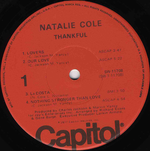 Natalie Cole - Thankful (LP, Album, Los) (Mint (M)) - Image 5
