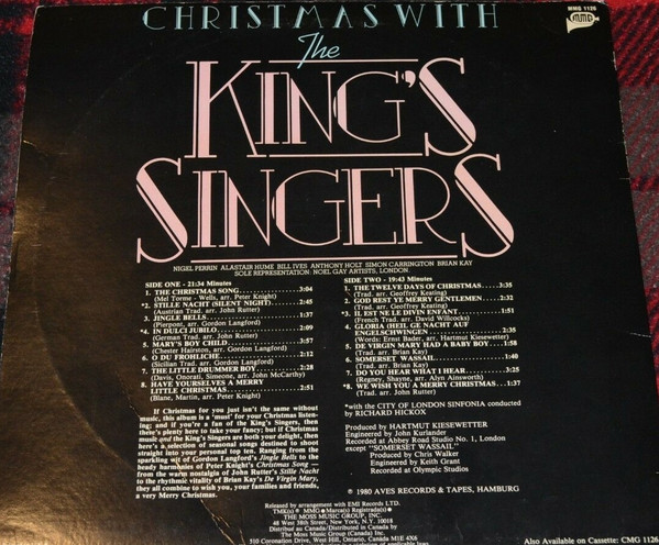 The King's Singers - Christmas With The King's Singers (LP, Album) (Mint (M)) - Image 2