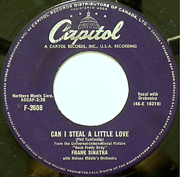 Frank Sinatra With Nelson Riddle And His Orchestra - Can I Steal A Little Love (7", Single) (Very Good (VG))