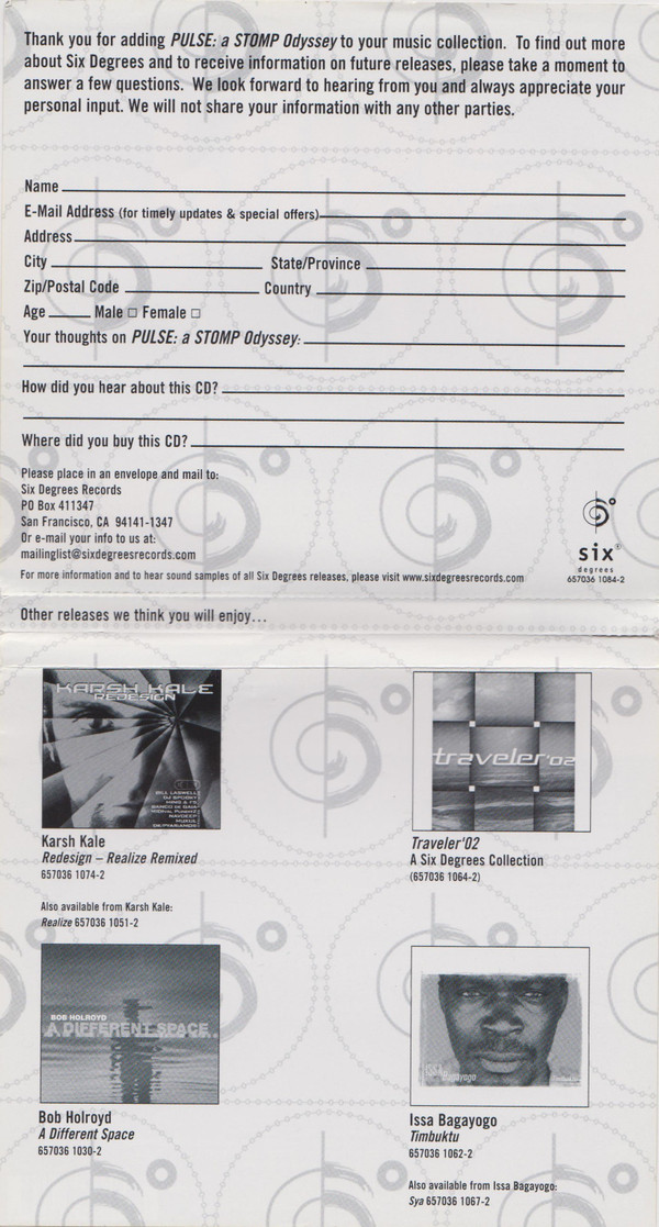 Various - Pulse: A Stomp Odyssey (HDCD, Comp) (Near Mint (NM or M-)) - Image 3