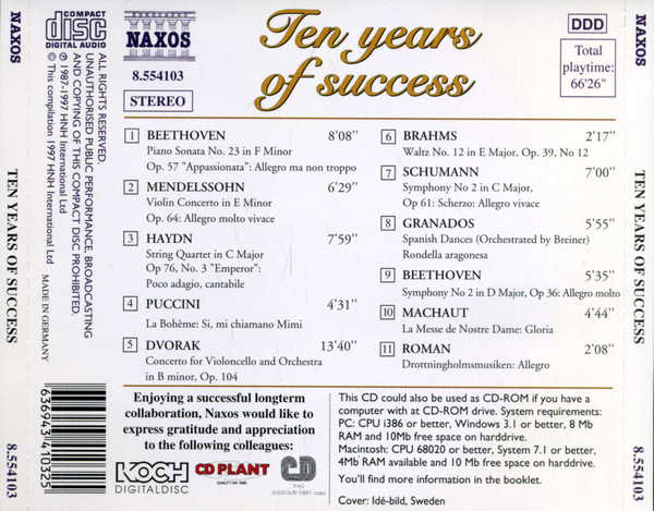 Various - Ten Years Of Success (CD, Comp, Enh) (Near Mint (NM or M-)) - Image 3