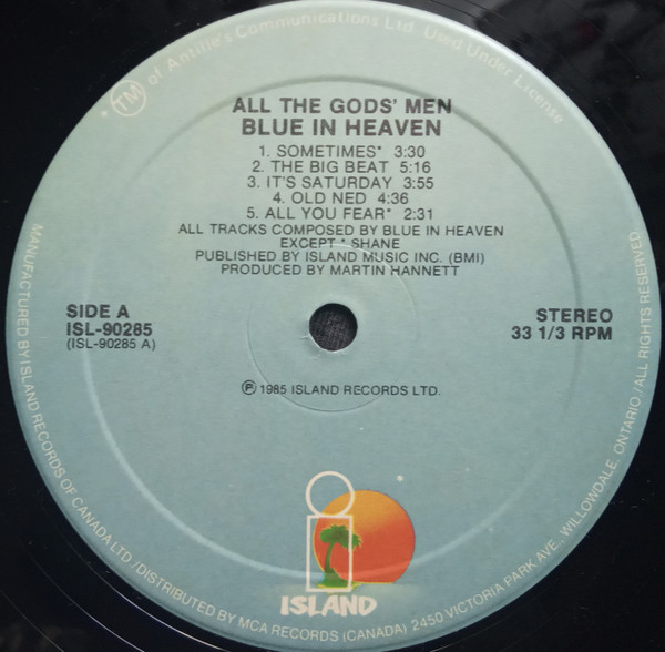 Blue In Heaven - All The Gods' Men (LP, Album) (Mint (M)) - Image 3
