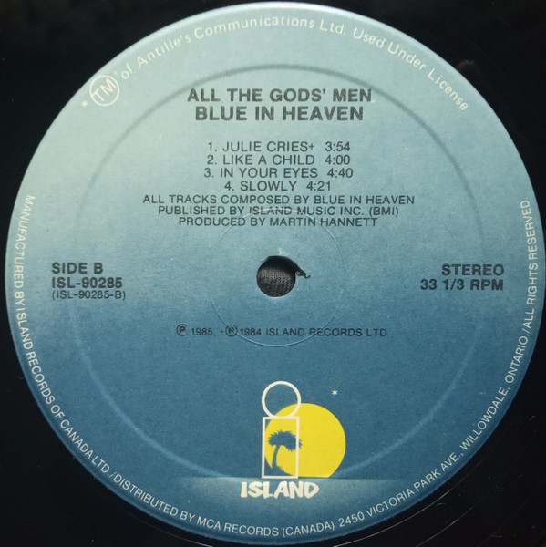 Blue In Heaven - All The Gods' Men (LP, Album) (Mint (M)) - Image 4