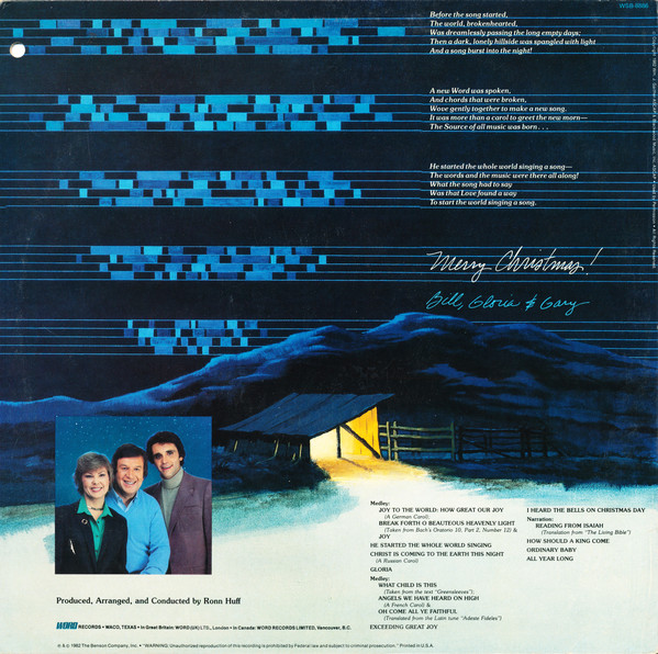 The Bill Gaither Trio - He Started The Whole World Singing (LP, Album) (Mint (M)) - Image 2
