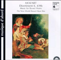 Wolfgang Amadeus Mozart, The New World Basset Horn Trio - Divertimenti K. 439b - Music For Basset Horns (CD, RE) (Near Mint (NM or M-))