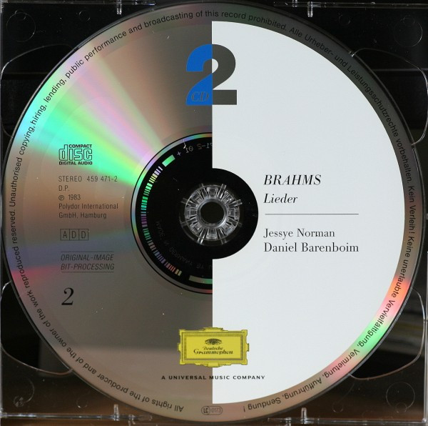 Johannes Brahms, Jessye Norman, Daniel Barenboim - Lieder (2xCD, Comp, RM) (Near Mint (NM or M-)) - Image 4