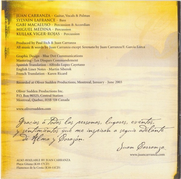 Juan Carranza - Mareas (CD, Album) (Near Mint (NM or M-)) - Image 3