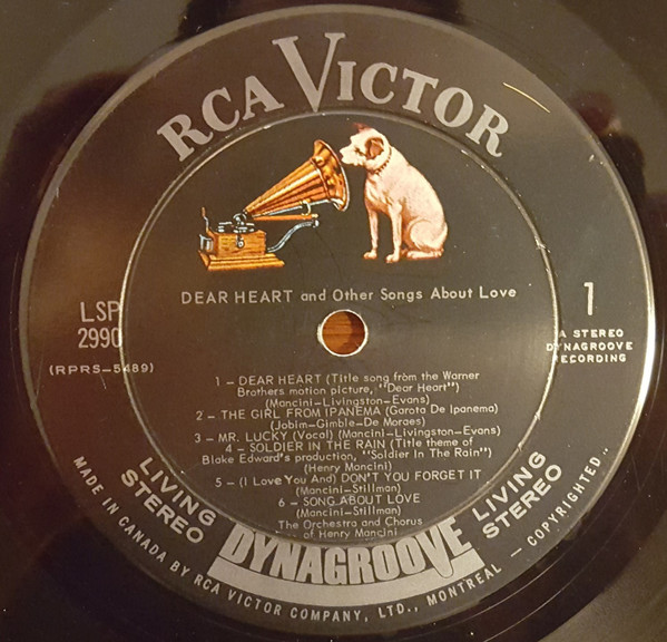 Henry Mancini And His Orchestra And Chorus - Dear Heart And Other Songs About Love (LP, Album) (Mint (M)) - Image 3