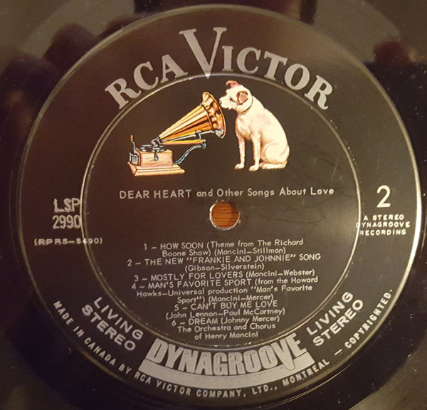 Henry Mancini And His Orchestra And Chorus - Dear Heart And Other Songs About Love (LP, Album) (Mint (M)) - Image 4