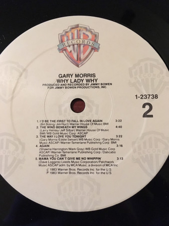 Gary Morris - Why Lady Why (LP, Album) (Mint (M)) - Image 5
