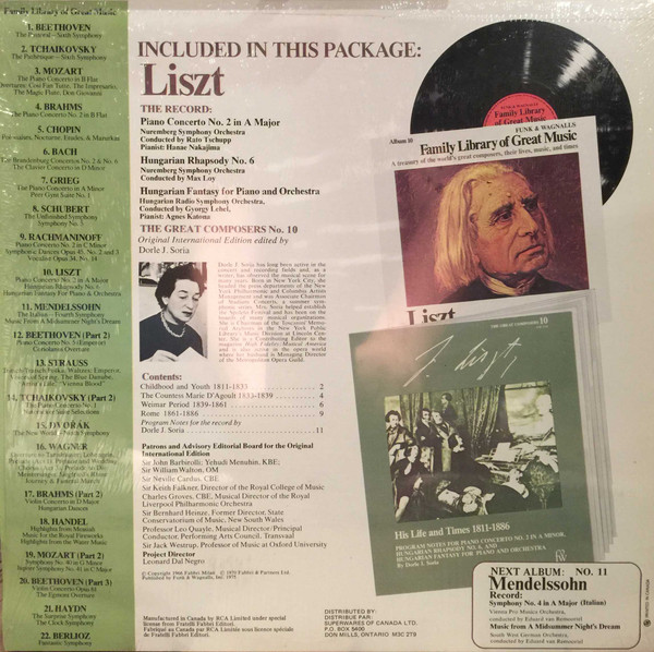 Franz Liszt, Nürnberger Symphoniker, Magyar Rádió És Televízió Szimfónikus Zenekara - Piano Concerto No. 2 In A Major / Hungarian Rhapsody No. 6 / Hungarian Fantasy For Piano And Orchestra (LP) (Mint (M)) - Image 2
