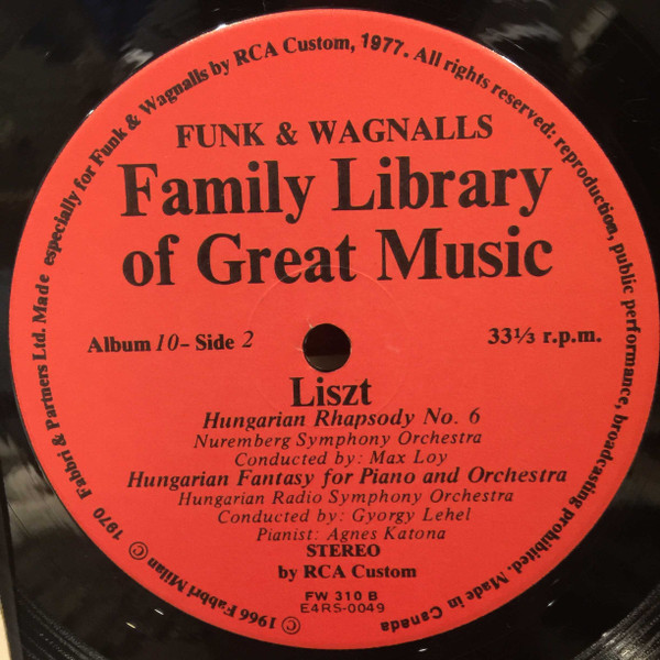 Franz Liszt, Nürnberger Symphoniker, Magyar Rádió És Televízió Szimfónikus Zenekara - Piano Concerto No. 2 In A Major / Hungarian Rhapsody No. 6 / Hungarian Fantasy For Piano And Orchestra (LP) (Mint (M)) - Image 4
