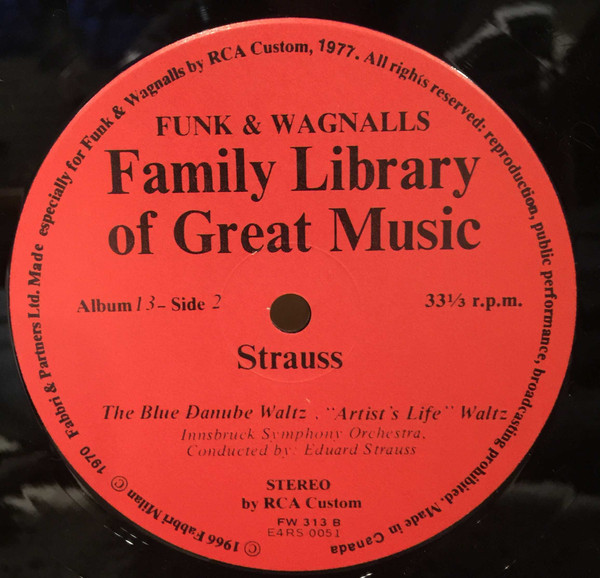 Johann Strauss Jr. - Tritsch-Tratsch Polka, Emperor Waltz, Voices Of Spring Waltz, "Vienna Blood" Waltz, "Artist's Life" Waltz, The Blue Danube Waltz (LP, Comp) (Mint (M)) - Image 3