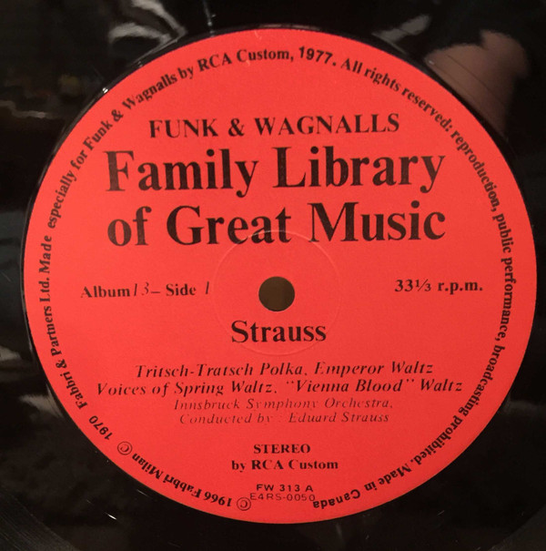 Johann Strauss Jr. - Tritsch-Tratsch Polka, Emperor Waltz, Voices Of Spring Waltz, "Vienna Blood" Waltz, "Artist's Life" Waltz, The Blue Danube Waltz (LP, Comp) (Mint (M)) - Image 4