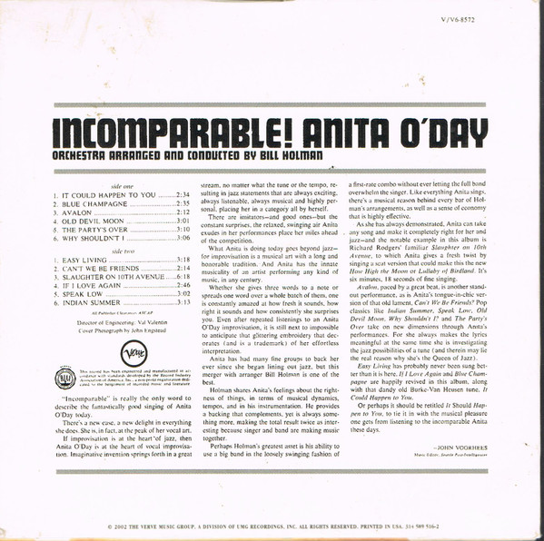 Anita O'Day - Incomparable! (CD, Album, Ltd, RE, RM) (Near Mint (NM or M-)) - Image 4