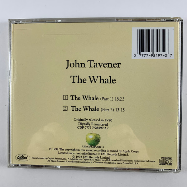 John Tavener - The Whale (CD, Album, RE, RM) (Near Mint (NM or M-)) - Image 2