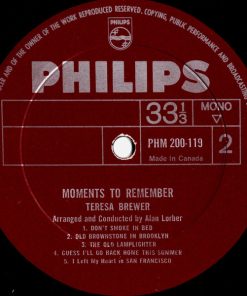 Teresa Brewer - Moments To Remember (LP, Album, Mono) (Mint (M)) - Image 4
