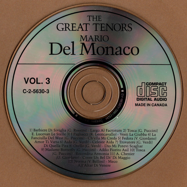 Mario del Monaco - The Great Tenors Vol. 3 (CD, Comp, DIG) (Near Mint (NM or M-)) - Image 3