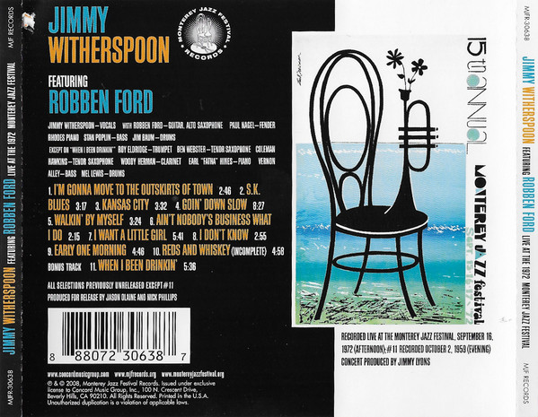 Jimmy Witherspoon Featuring Robben Ford - Live At The 1972 Monterey Jazz Festival (CD, Album) (Near Mint (NM or M-)) - Image 2