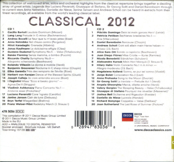 Various - Classical 2012 (2xCD, Comp) (Near Mint (NM or M-)) - Image 2