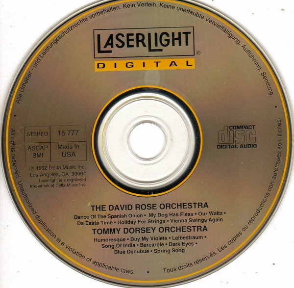 Tommy Dorsey And The David Rose & His Orchestra - Tommy Dorsey & David Rose (CD, Comp) (Near Mint (NM or M-)) - Image 3