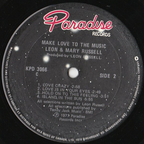Leon & Mary Russell - Make Love To The Music (LP, Album) (Mint (M)) - Image 4