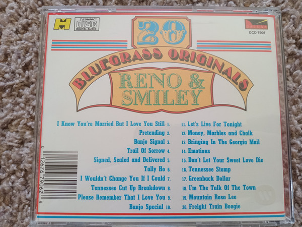 Reno And Smiley - 20 Bluegrass Originals (CD, Comp) (Near Mint (NM or M-)) - Image 2