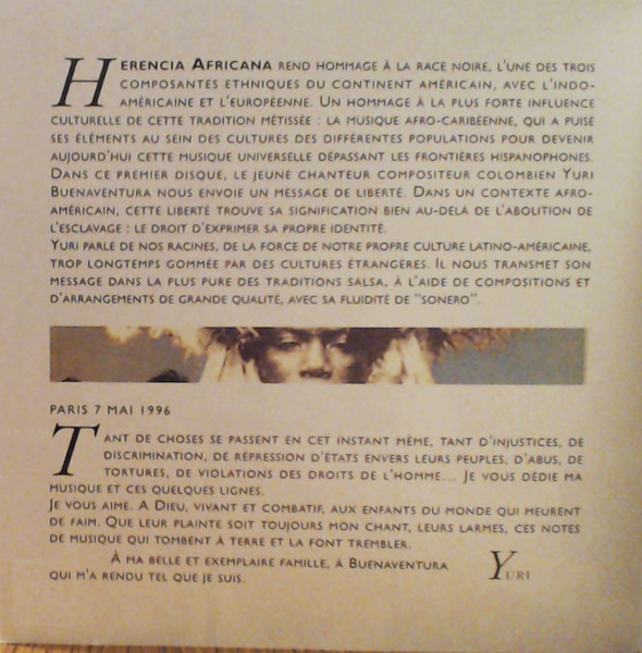 Yuri Buenaventura - Herencia Africana (CD, Album) (Near Mint (NM or M-)) - Image 2