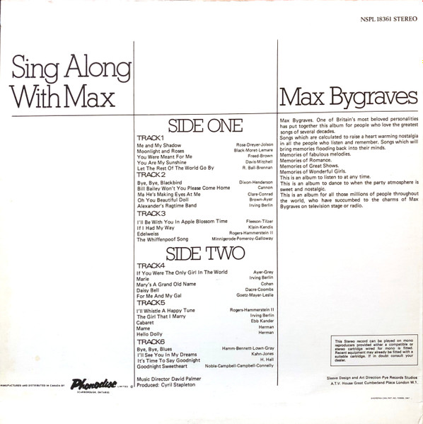 Max Bygraves - Sing Along With Max (LP, Album) (Mint (M)) - Image 2