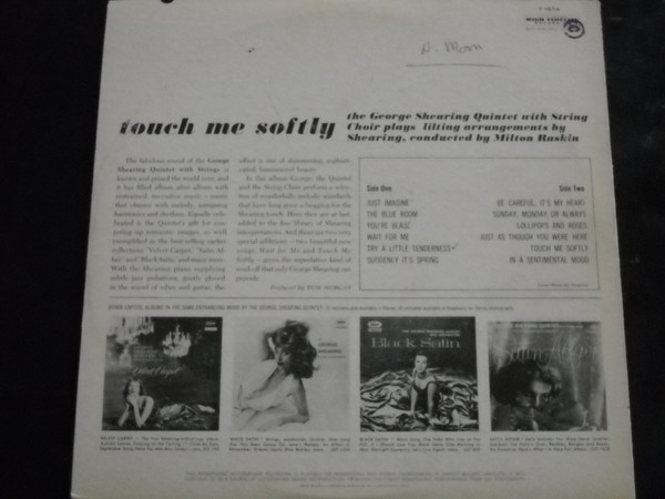 The George Shearing Quintet - Touch Me Softly (LP, Album, Mono, Ter) (Mint (M)) - Image 2