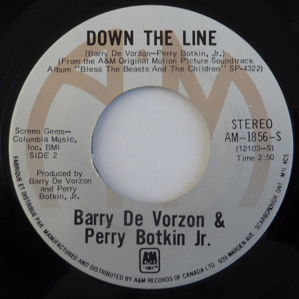 Barry De Vorzon And Perry Botkin Jr. - Nadia's Theme / Down The Line (7", Single) (Near Mint (NM or M-)) - Image 2