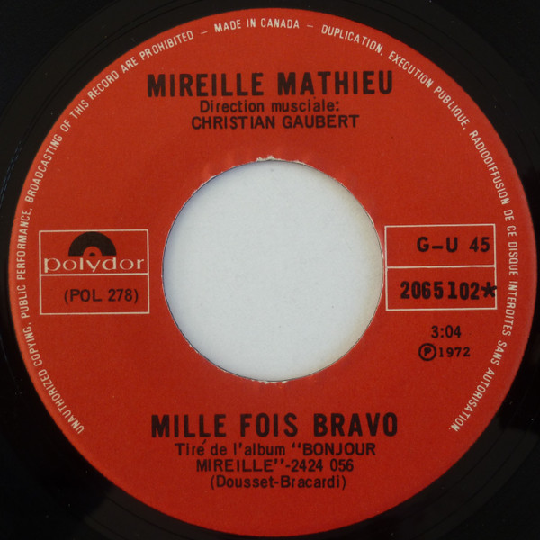 Mireille Mathieu - Acropolis Adieu (7", Single, Sta) (Near Mint (NM or M-)) - Image 2