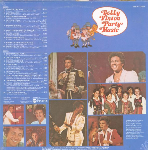 Bobby Vinton - Party Music (LP, Album) (Mint (M)) - Image 2