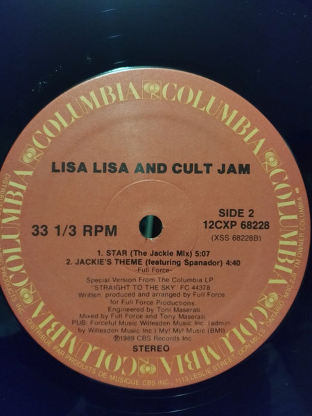 Lisa Lisa & Cult Jam - Little Jackie Wants To Be A Star (12") (Mint (M)) - Image 2