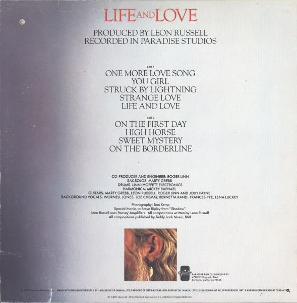 Leon Russell - Life And Love (LP, Album) (Mint (M)) - Image 2