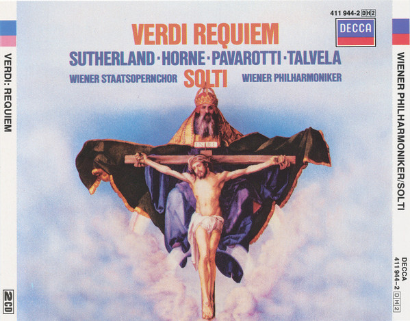 Giuseppe Verdi - Joan Sutherland, Marilyn Horne, Luciano Pavarotti, Martti Talvela, Wiener Staatsopernchor, Wiener Philharmoniker, Georg Solti - Requiem (2xCD, Album, RE, RP) (Mint (M)) - Image 2